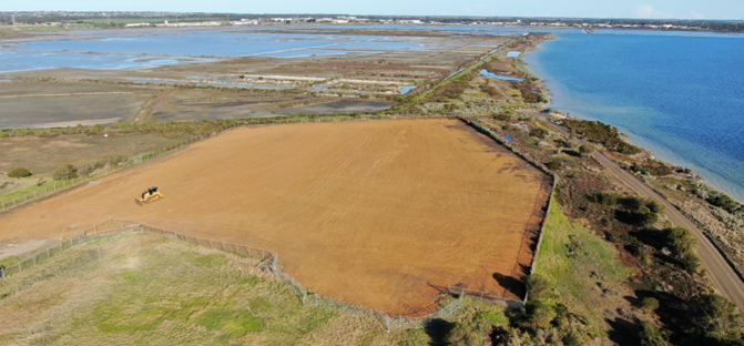 Image of the former landfill site - showing detailed surface finishing works complete and ready for vegetation establishment