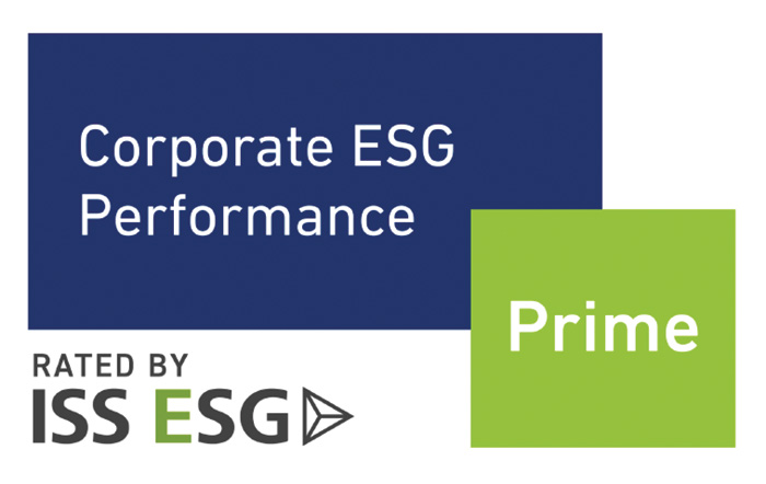 Logo for Corporate ESG Performance: Prime Rating Rated by ISS ESG